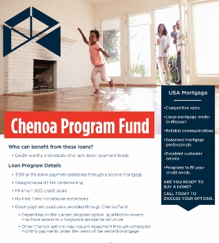 Chenoa Program brochure for Columbia Missouri, Arkansas, and Illinois.